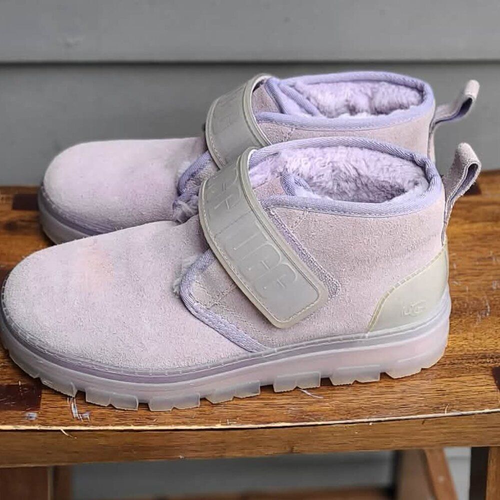 UGG Gray Suede Shearling Neumel Clear size 8